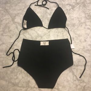 Maryam Nassir Zadeh high waisted knit swimsuit.